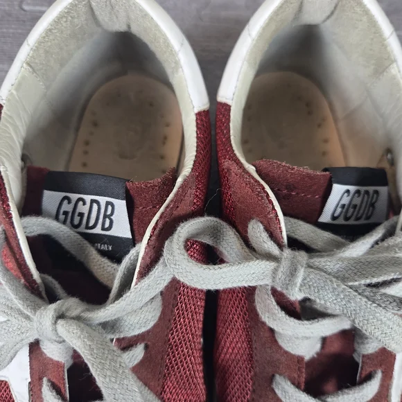 Golden Goose Superstar Sneakers Womens Red White Distressed Italy W-7.5 - Picture 3 of 8